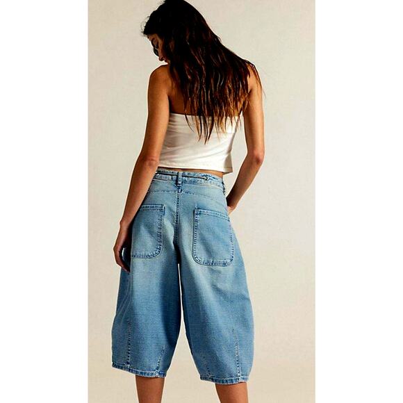 Free People Amada Crop Barrel Jeans Amor 28 - Picture 3 of 5